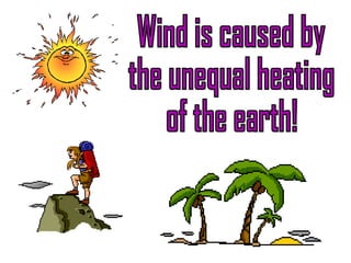 Wind is caused by the unequal heating of the earth! 