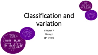 Classification and
variation
Chapter 7
Biology
(1st week)
 