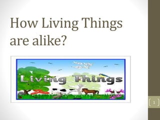 How Living Things
are alike?
1
 