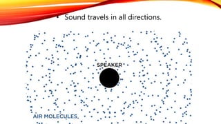 • Sound travels in all directions.
 