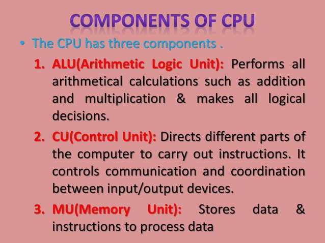 Cpu And Its Components Ppt Cpu And Its Components Ppt