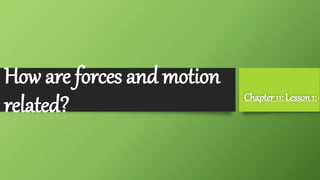 How are forces and motion
related? Chapter 11: Lesson 1:
 