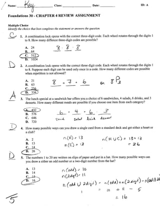 Mrs. Sack's Foundations 30 Ch. 4 review assignment(answers) | PDF