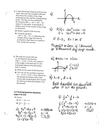 Mrs. Sack's Pre-Calc 20 Ch. 4 review assignment answer key | PDF