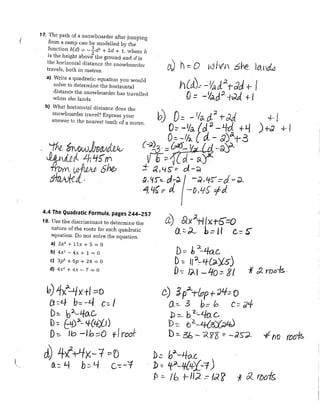 Mrs. Sack's Pre-Calc 20 Ch. 4 review assignment answer key | PDF