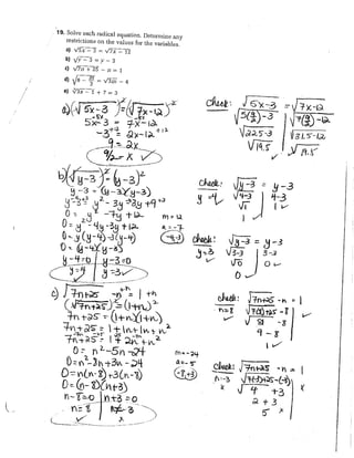 Mrs. Sack's Pre-Calc 20 Ch. 5 review assignment answer key (pg 304) | PDF