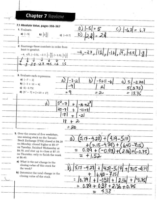 Mrs. Sack's Pre-Calc 20 Ch. 7 review assignment (text) answer key