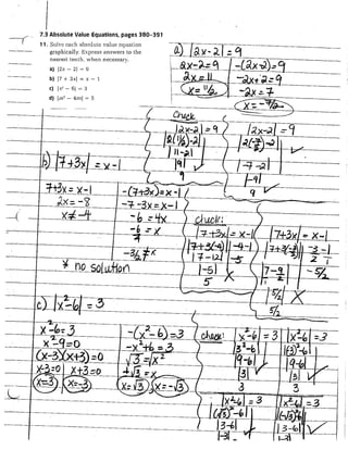 Mrs. Sack's Pre-Calc 20 Ch. 7 review assignment (text) answer key | PDF