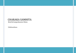 Charak chikitsa short note in chikitsa sutra | PDF