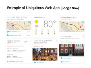 Example of Ubiquitous Web App (Google Now)
 