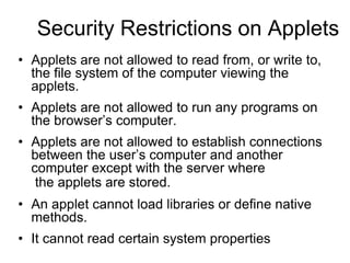 Advanced Programming, Java Programming, Applets.ppt