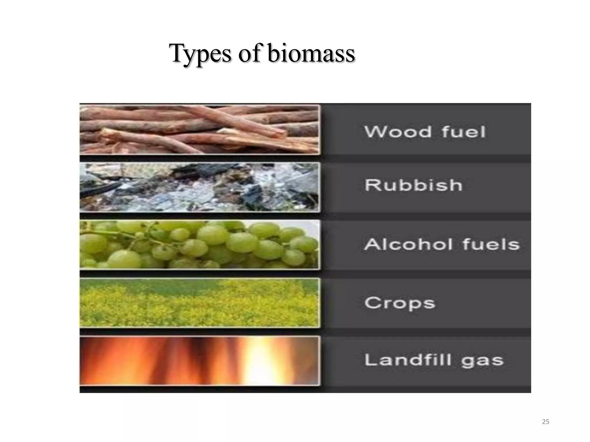 Types of biomass
25
 