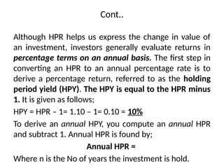 Comprehensive Guide to Investment Risk and Return Analysis | PPTX