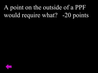 A point on the outside of a PPF
would require what? -20 points
 