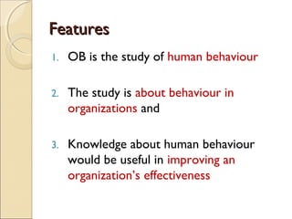 Study Human Behaviour Ch 1 organisational behaviour | PPT