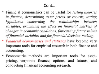 Chapter one Introduction to Econometrics | PPTX