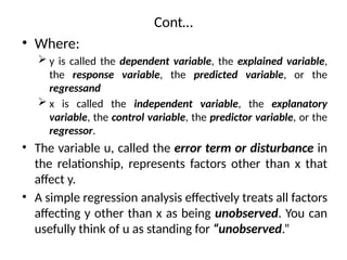 Chapter Two Simple Linear Regression and Concept of Regression Function ...