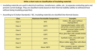 Insulation Class Types ACMD ch2 for electrical engineering gtuu | PPTX