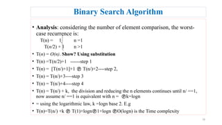 Divide and Conquer Algorithms: Methodology, Min-Max, and Binary Search ...