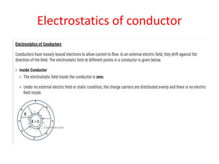 Electrostatics of conductor
 