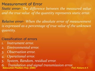 Ch. no. 1 introduction to measurement | PPTX