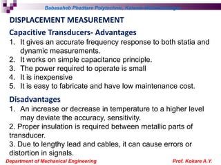Subject: Mechanical Engineering Measurement. Ch. no. 2. displacement ...