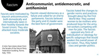 Fascism
50
A stoic face stares down from
the facade of the Fascist Party
Federation building. Rome,
Italy. 1934.
 