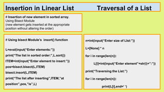 Data structures: linear lists | PPTX