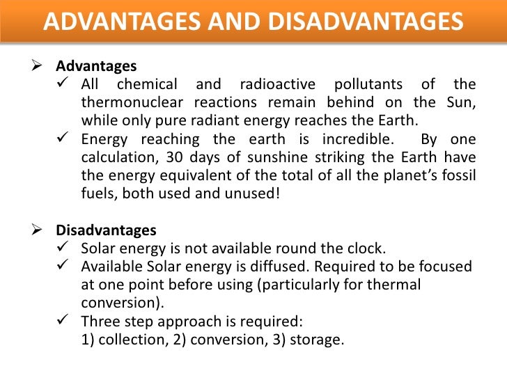Solar Thermal Advantages And Disadvantages