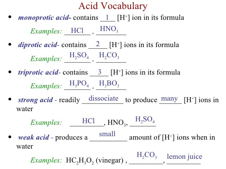 Ch. 20 & 21 notes (acids & bases) teacher