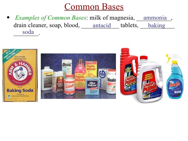what are some examples of bases in chemistry