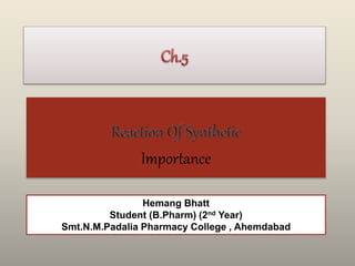 Importance
Hemang Bhatt
Student (B.Pharm) (2nd Year)
Smt.N.M.Padalia Pharmacy College , Ahemdabad
 
