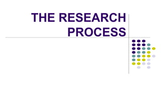 THE RESEARCH
PROCESS
 