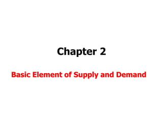 Chapter 2
Basic Element of Supply and Demand
 