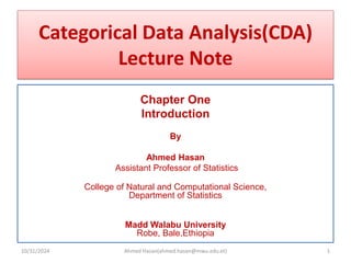 Introduction to Categorical Data Analysis | PDF