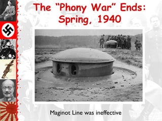 The “Phony War” Ends:
     Spring, 1940




   Maginot Line was ineffective
 