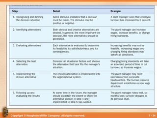 Copyright © Houghton Mifflin Company. All rights reserved. 7 - 34
 