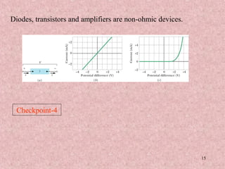 Diodes, transistors and amplifiers are non-ohmic devices.




  Checkpoint-4




                                                            15
 