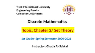 Comprehensive Introduction to Set Theory in Discrete Mathematics | PPTX