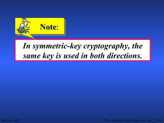 In symmetric-key cryptography, the same key is used in both directions. Note : 