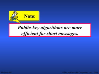 Public-key algorithms are more efficient for short messages. Note : 