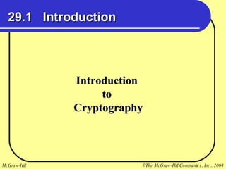 29.1  Introduction Introduction  to  Cryptography 