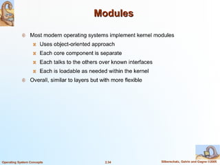 Operating system structure and its models