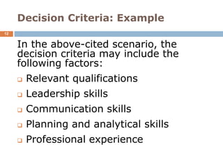 Criterion Examples CH - 2 Decision making.pptx