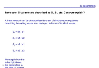 s parameters in microwave engineering... | PPTX