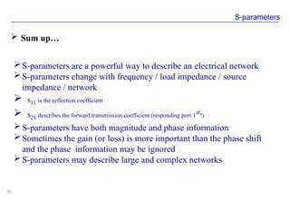s parameters in microwave engineering... | PPTX