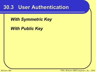 30.3  User Authentication With Symmetric Key  With Public Key 