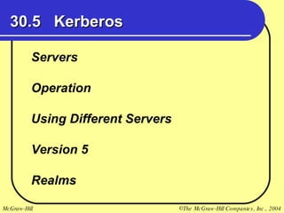 30.5  Kerberos Servers Operation Using Different Servers Realms Version 5 