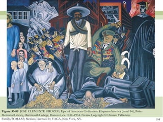 Figure 33-80 JOSÉ CLEMENTE OROZCO, Epic of American Civilization: Hispano-America (panel 16), Baker
Memorial Library, Dartmouth College, Hanover, ca. 1932–1934. Fresco. Copyright © Orozco Valladares
Family/SOMAAP, Mexico/Licensed by VAGA, New York, NY.                                                 104
 