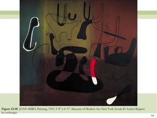 Figure 33-50 JOAN MIRÓ, Painting, 1933. 5’ 8” x 6’ 5”. Museum of Modern Art, New York (Loula D. Lasker Bequest
by exchange).
                                                                                                                 66
 